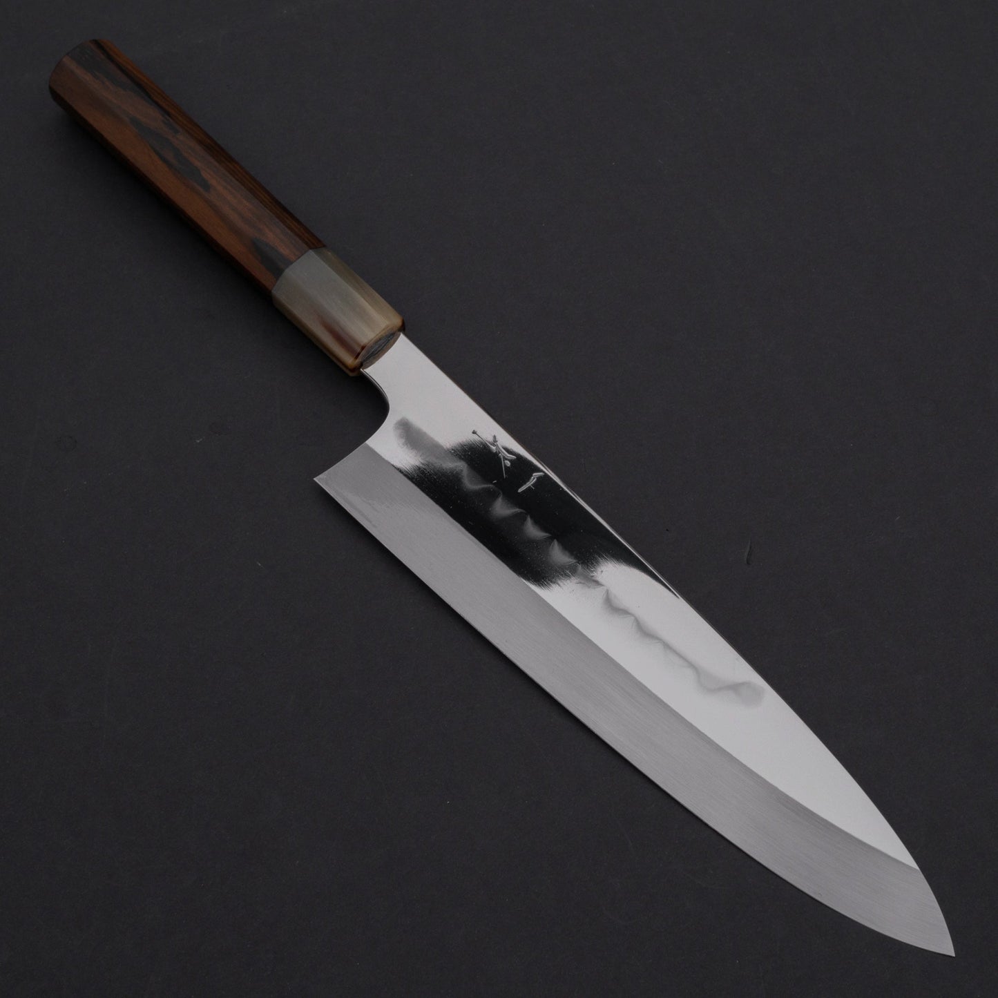 Hitohira Togashi Kambei White #1 Mizu Honyaki Gyuto 240mm Ziricote Handle (#002/ Saya) | HITOHIRA