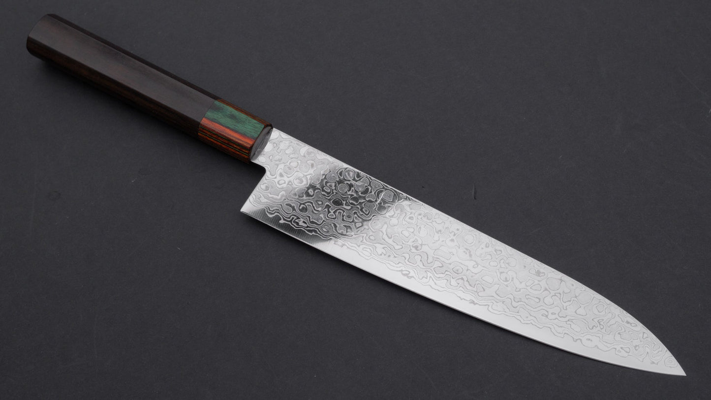 Hitohira HG Damascus Gyuto 210mm Ebony Handle (Rainbow) | HITOHIRA