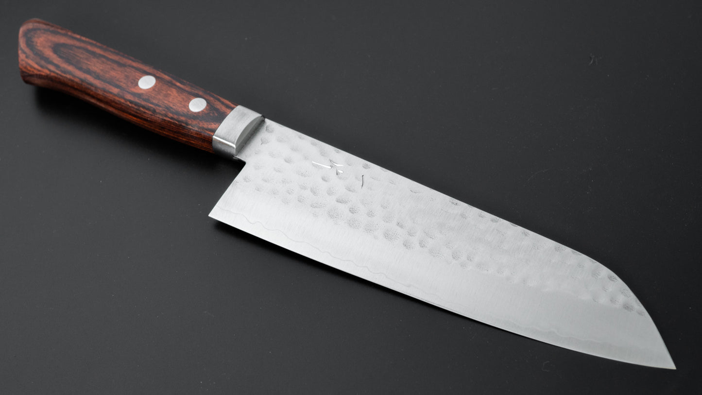 Hitohira NM Tsuchime Santoku Imitation Mahogany Handle - HITOHIRA