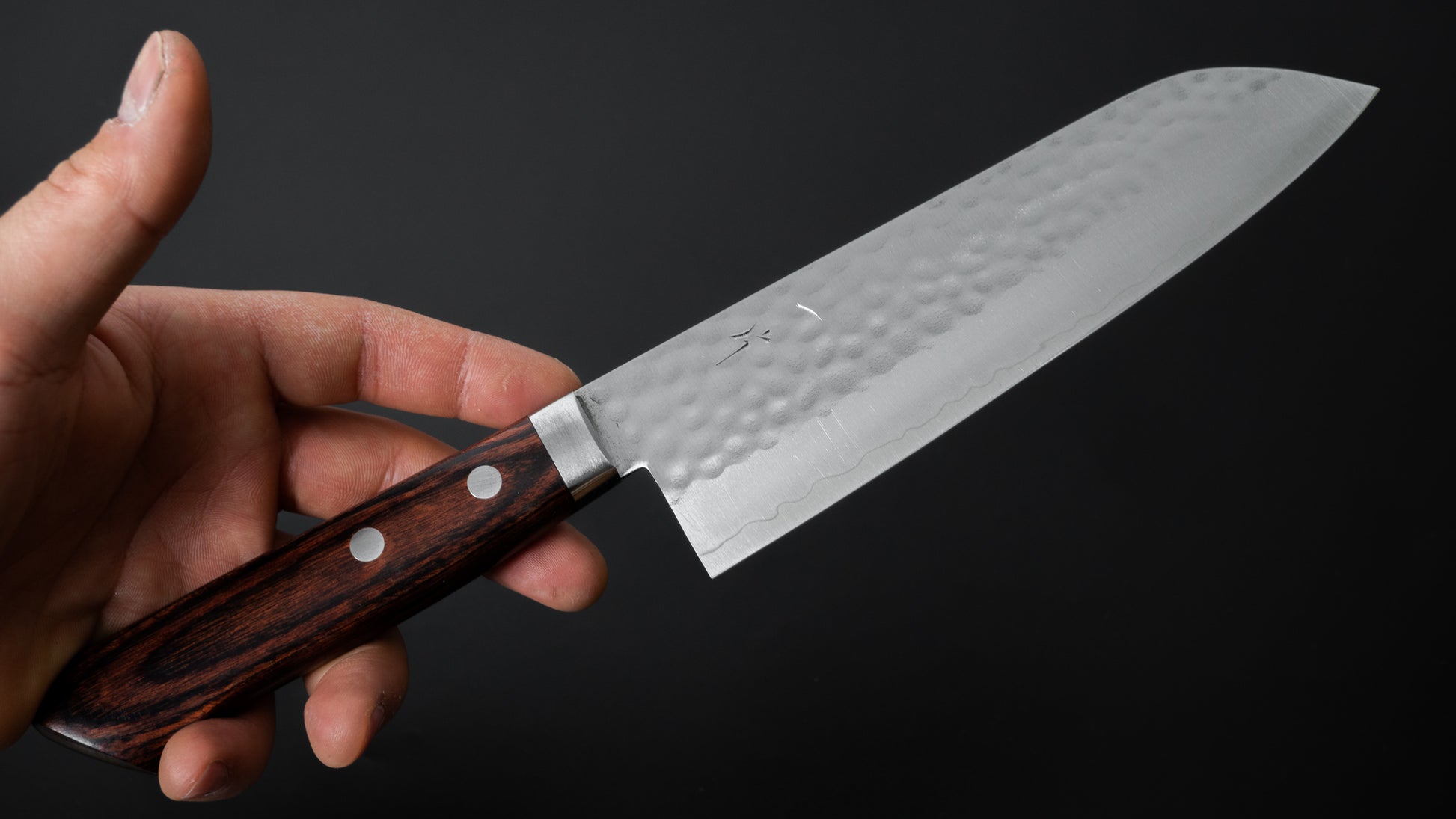 Hitohira NM Tsuchime Santoku Imitation Mahogany Handle - HITOHIRA