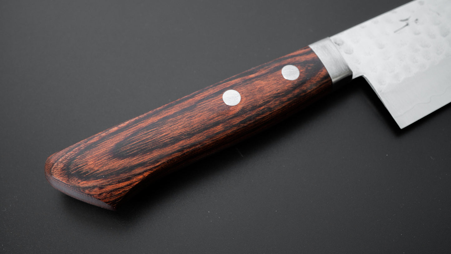 Hitohira NM Tsuchime Santoku Imitation Mahogany Handle - HITOHIRA