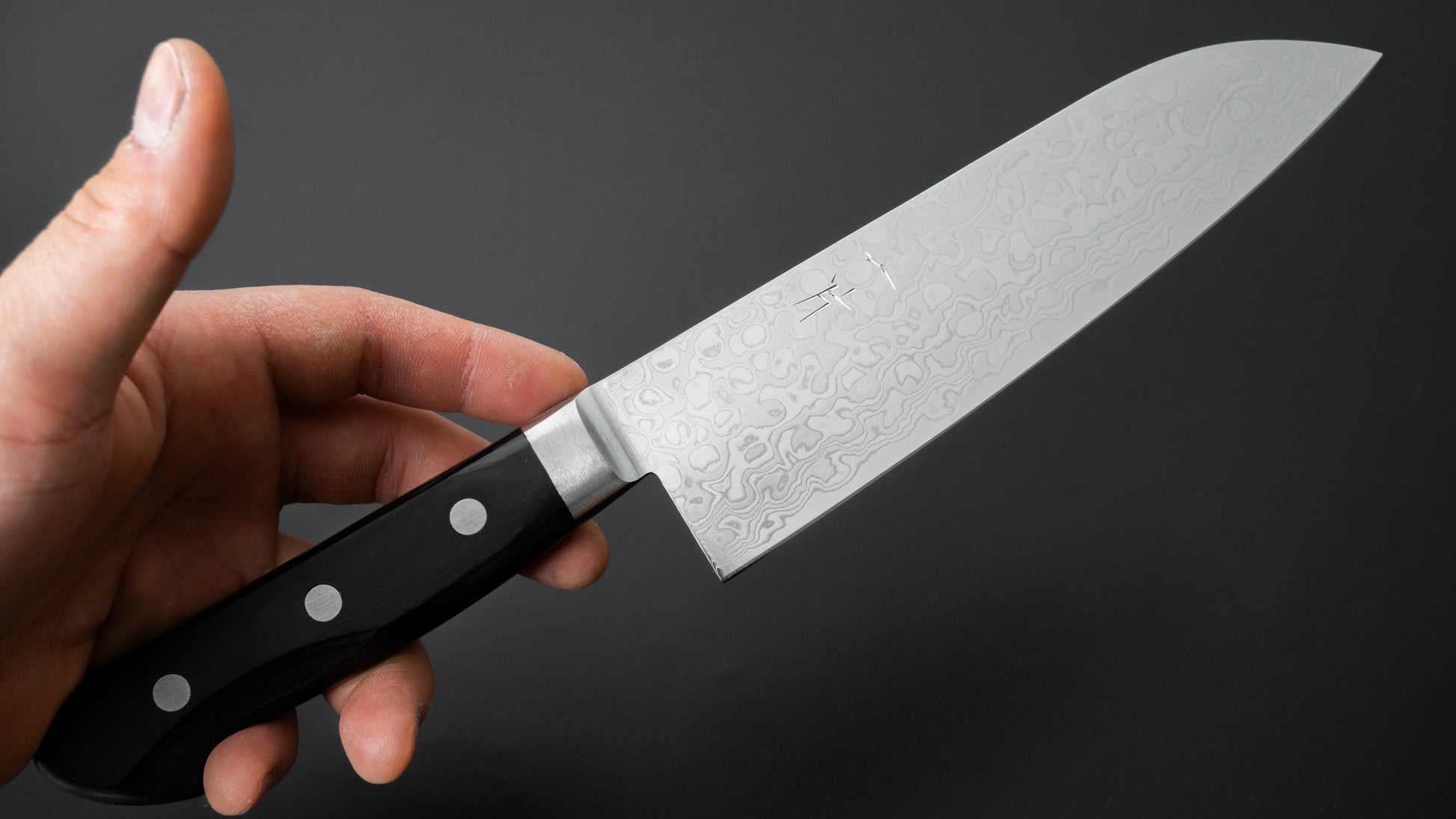 Hitohira HG Damascus Santoku Pakka Handle - HITOHIRA