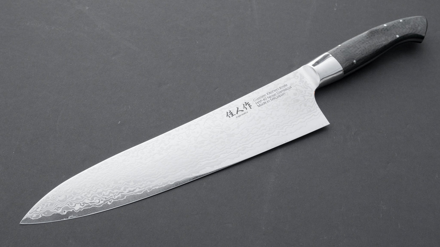 Hitohira Kajin HAP40 Damascus Gyuto 240mm Carbon Fiber Handle (Knife Show Edition) | HITOHIRA