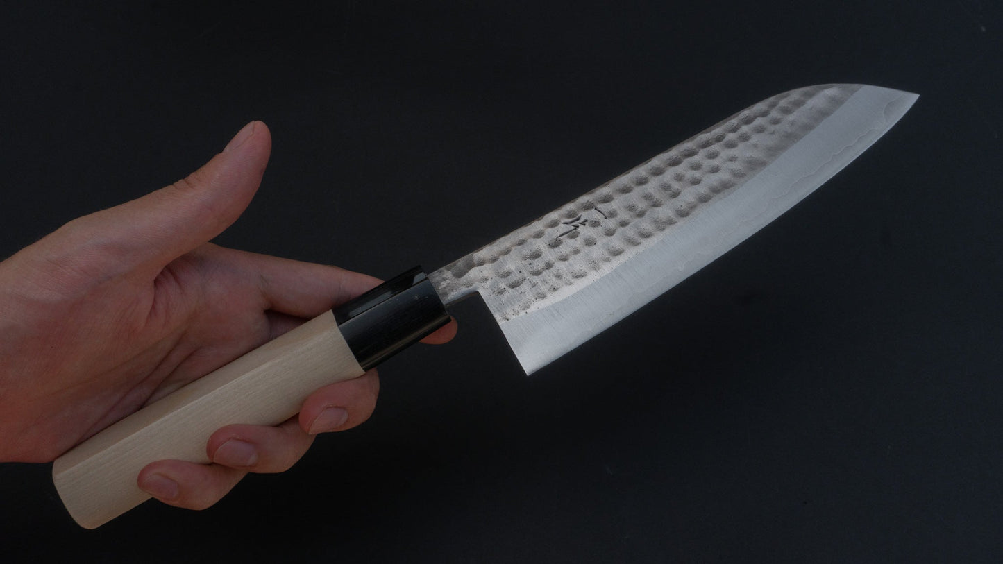 Hitohira NM Tsuchime Santoku 165mm Ho Wood Handle | HITOHIRA