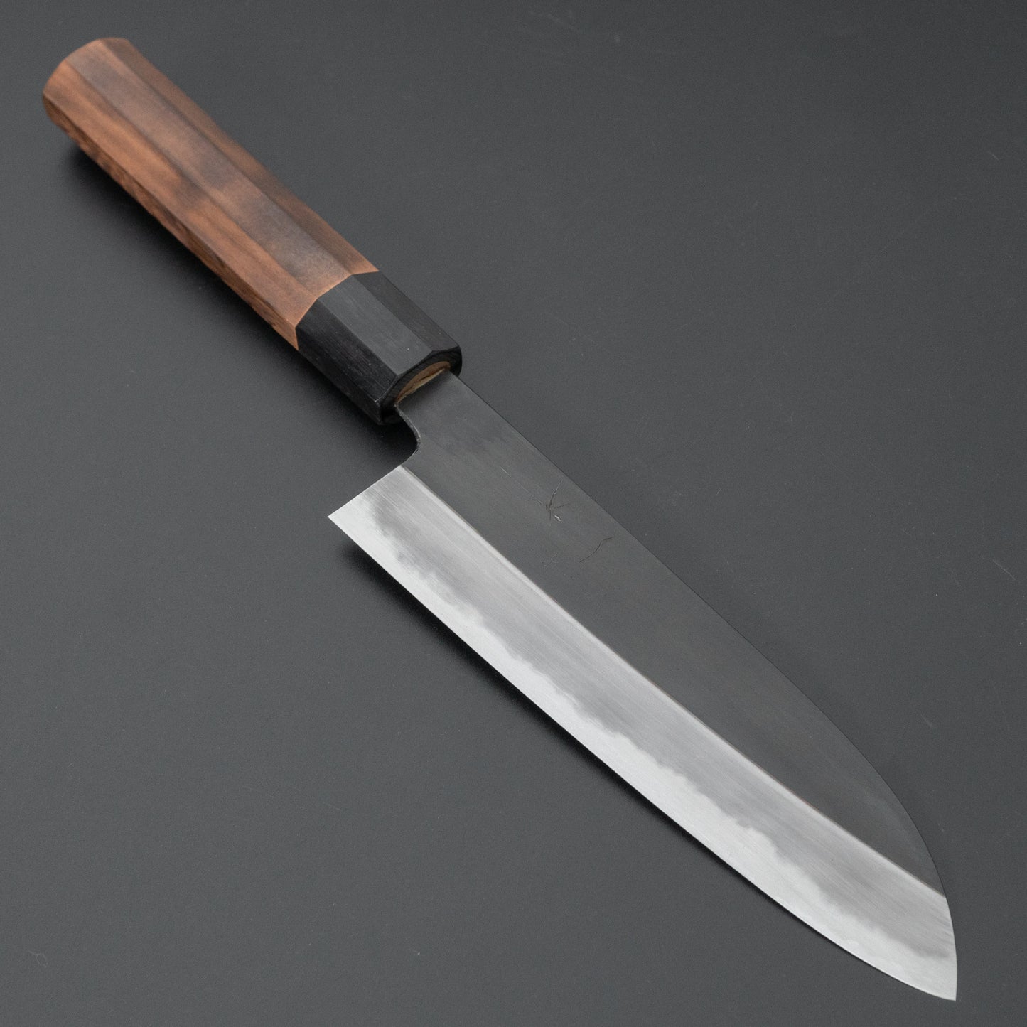 Hitohira Tanaka Kyuzo White #1 Kurouchi Santoku 180mm Burnt Yakusugi Handle - HITOHIRA