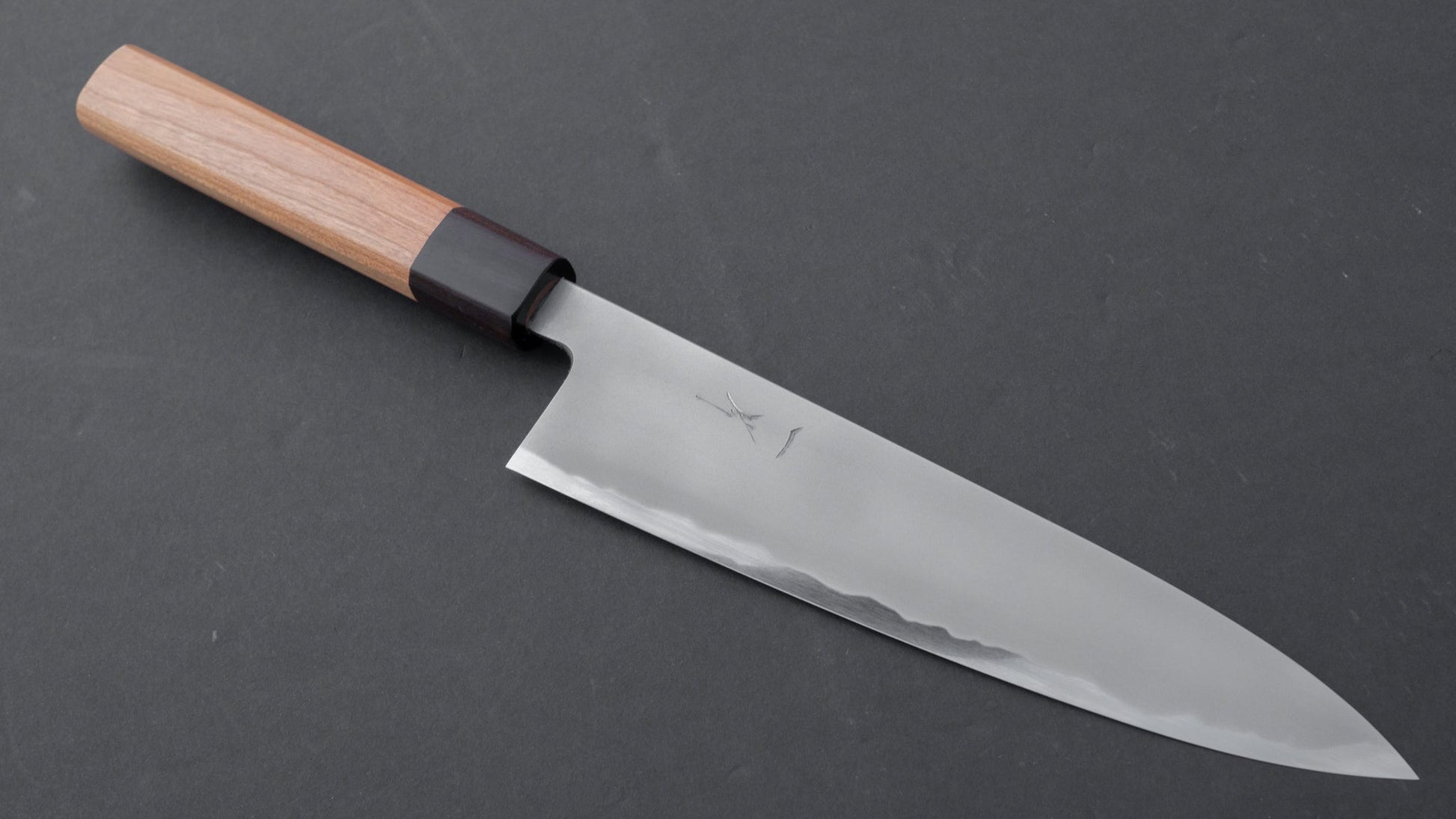 Hitohira Tanaka Yohei White #1 Kasumi Gyuto 210mm Cherry Wood Handle | HITOHIRA