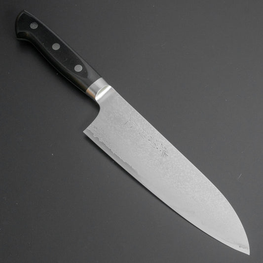 Hitohira Imojiya TH Damascus Santoku 180mm Linen Micarta Handle - HITOHIRA