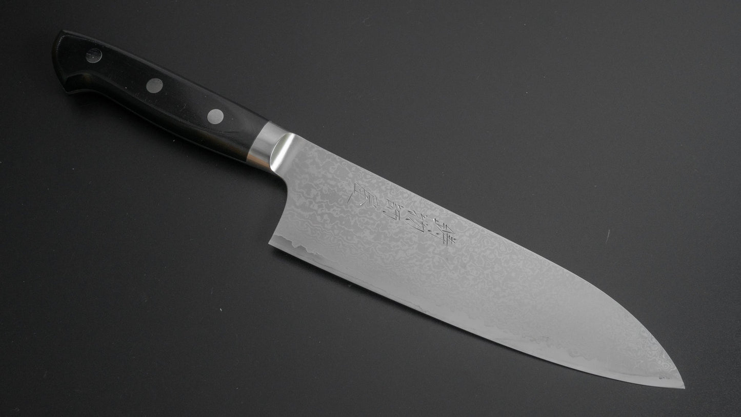 Hitohira Imojiya TH Damascus Santoku 180mm Linen Micarta Handle - HITOHIRA