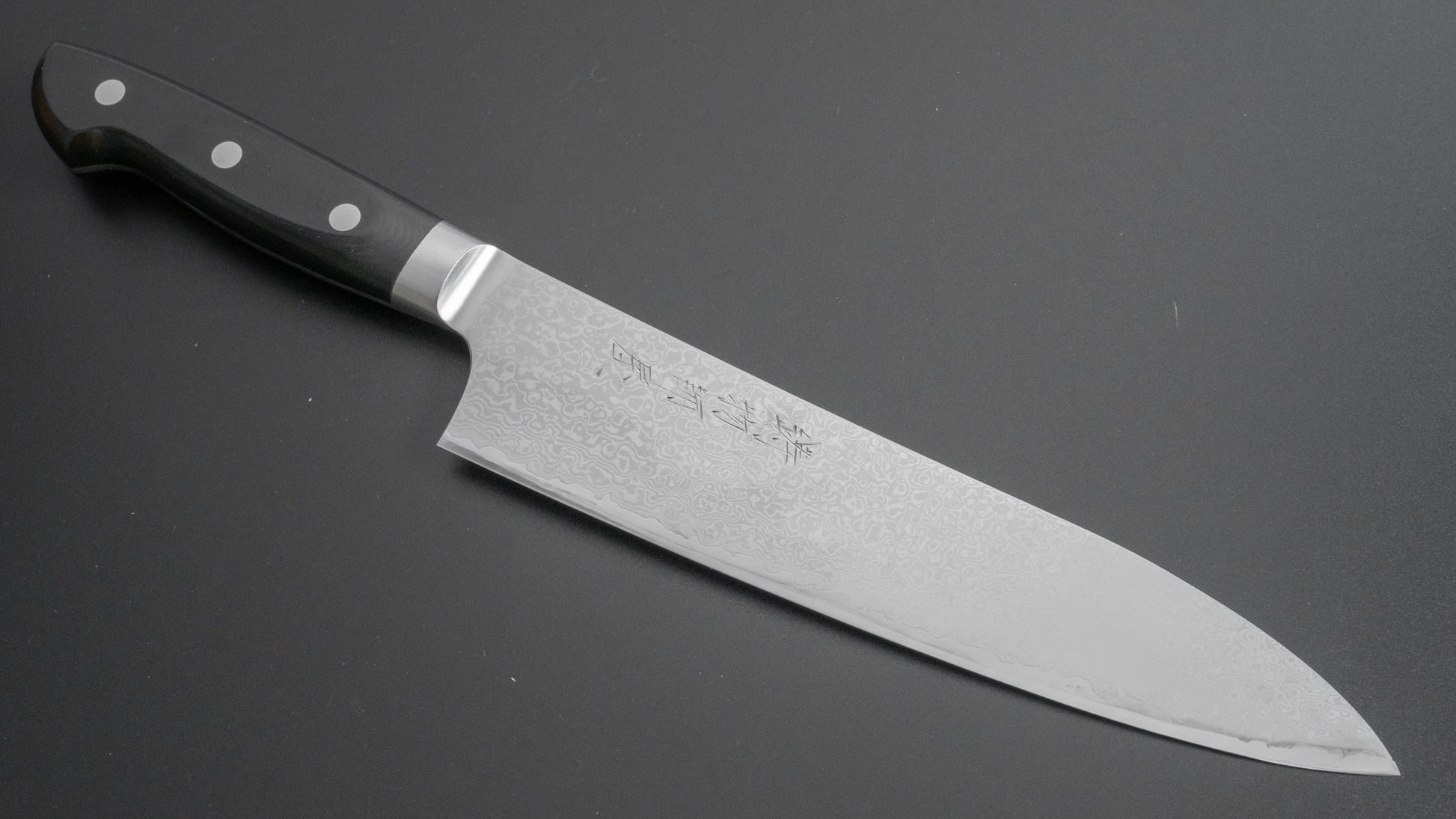 Hitohira Imojiya TH Damascus Gyuto 210mm Linen Micarta Handle - HITOHIRA