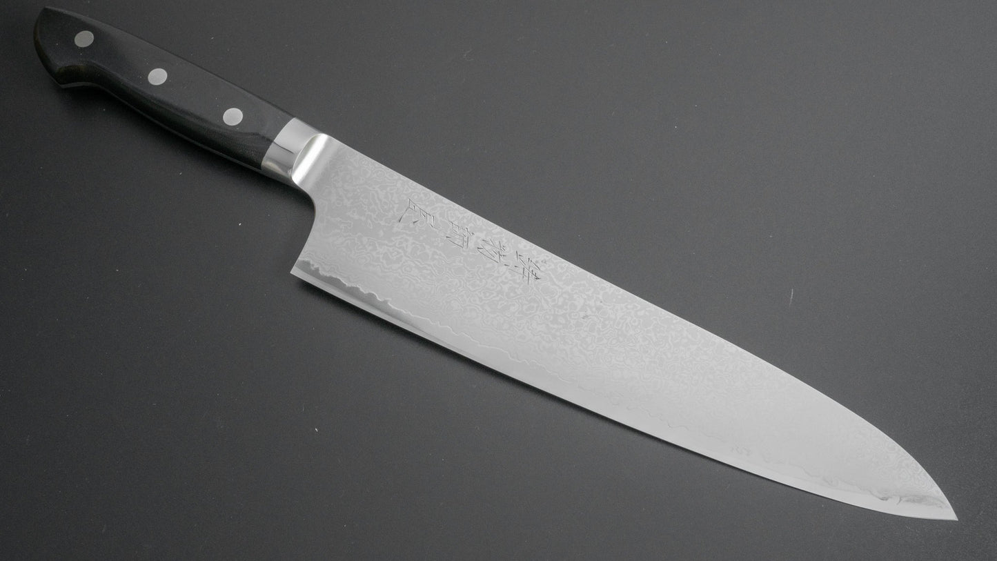 Hitohira Imojiya TH Damascus Gyuto 240mm Linen Micarta Handle - HITOHIRA