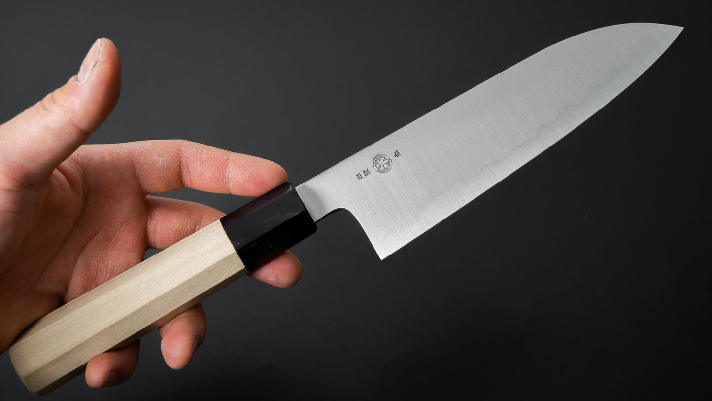 Takada no Hamono White #2 HH Santoku 180mm Ho Wood Handle - HITOHIRA