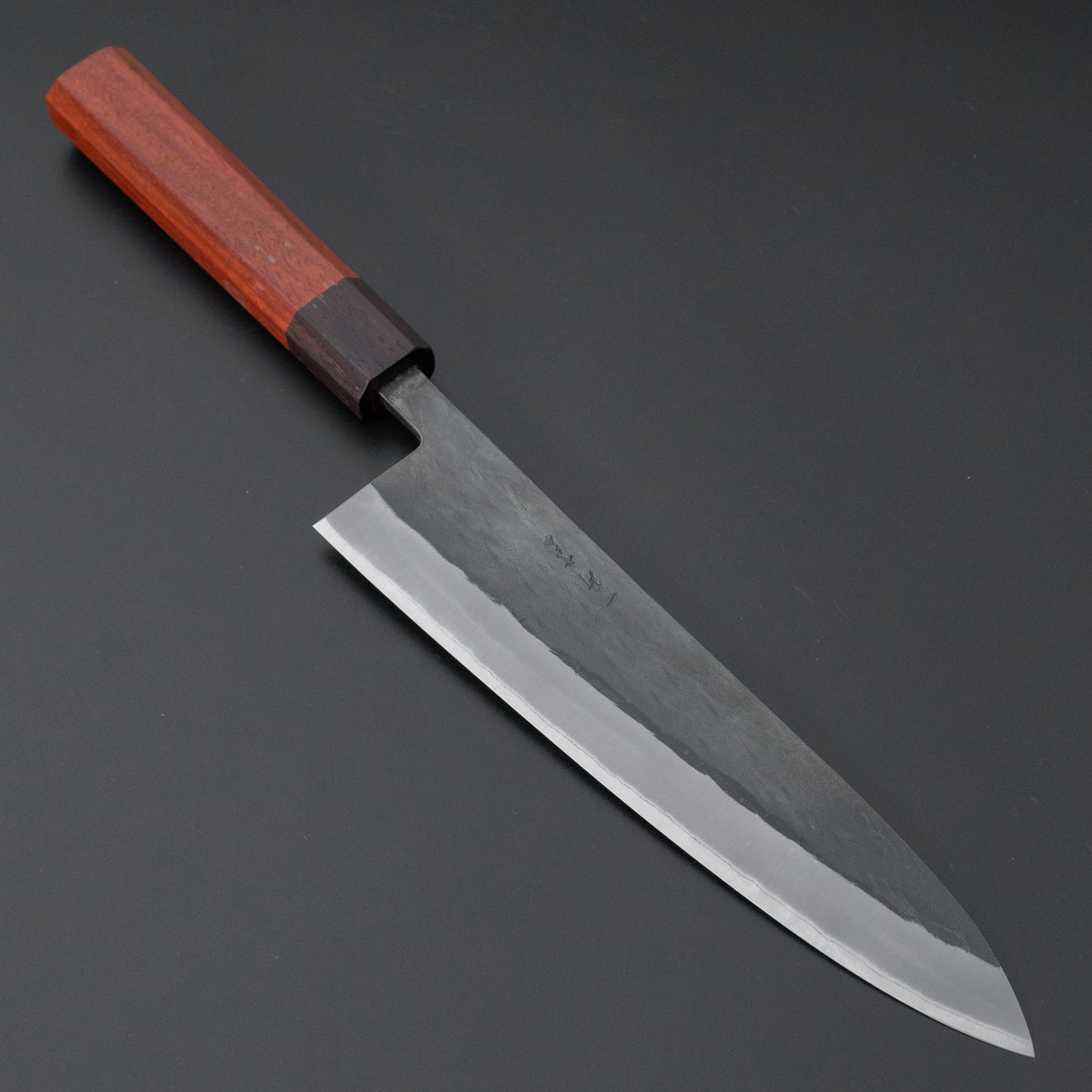 Hitohira TD Blue #2 Stainless Clad Kurouchi Gyuto 210mm Padauk Handle - HITOHIRA