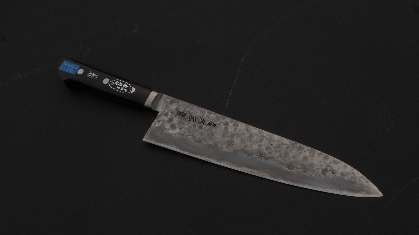 Morihei Hisamoto White #1 Tsuchime Stainless Clad Gyuto 240mm Pakka Handle (Fine Finish) - HITOHIRA