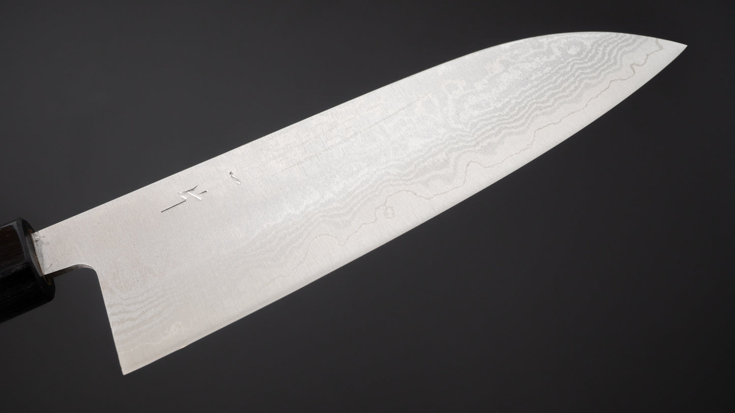 Hitohira Setsu Forged VG-10 Damascus Santoku 165mm Jutan Handle - HITOHIRA