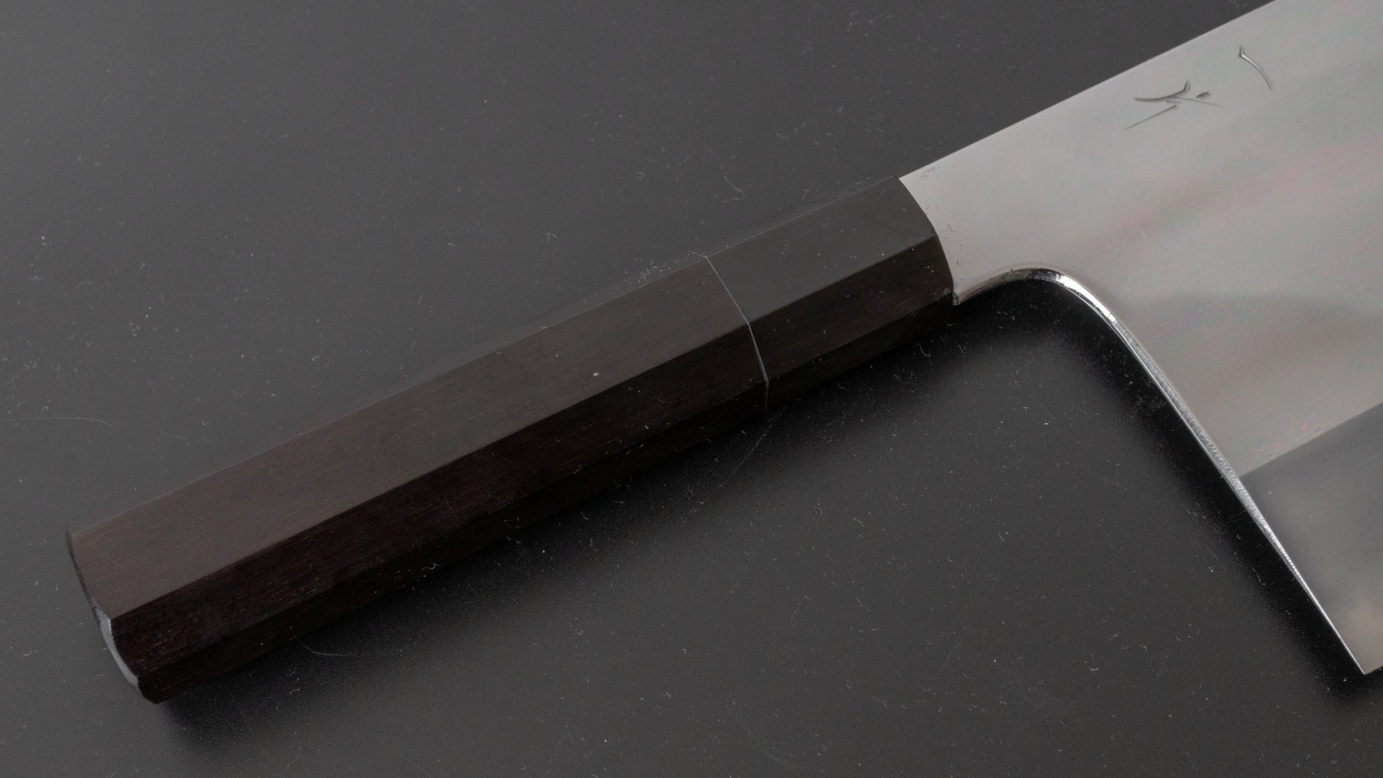 Hitohira Tanaka Kambei White #2 Mirror Polished Chinese Cleaver 220mm Ebony Handle (Saya) - HITOHIRA