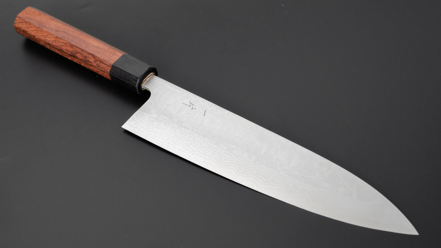 Hitohira Setsu Forged VG-10 Damascus Gyuto 210mm Jutan Handle - HITOHIRA