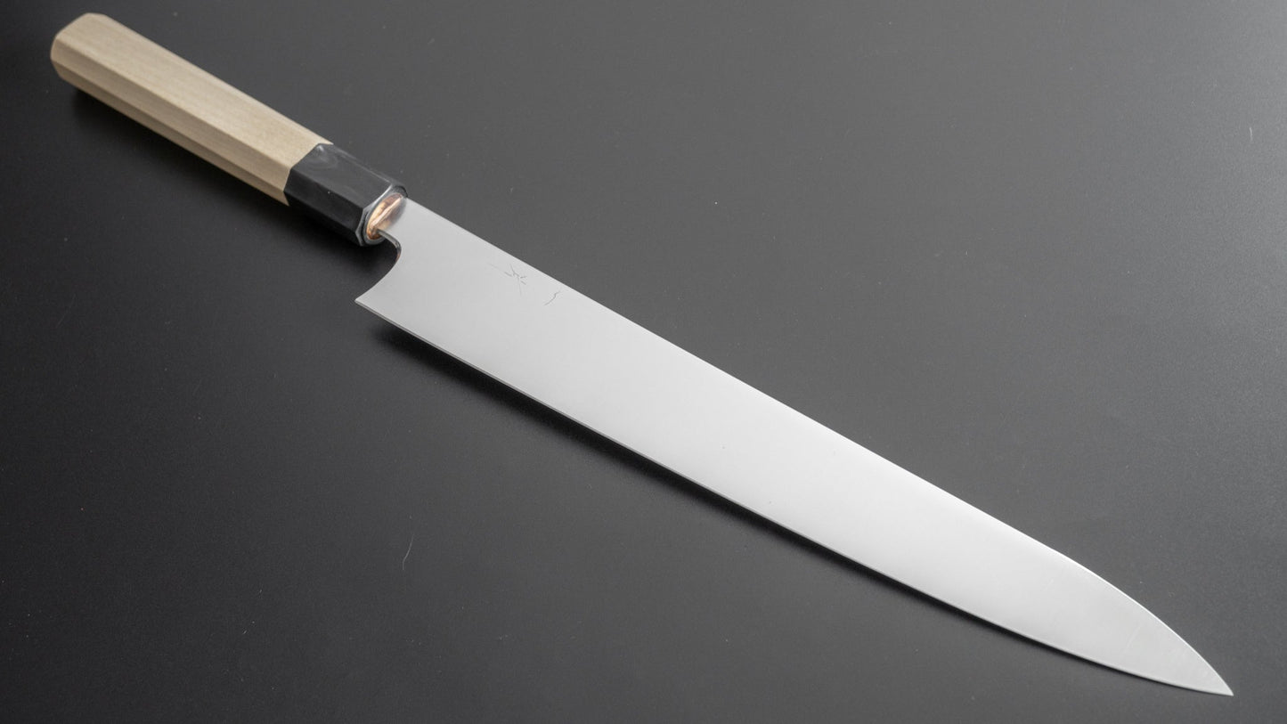 Hitohira SKR Stainless Sujihiki 270mm Ho Wood Handle - HITOHIRA