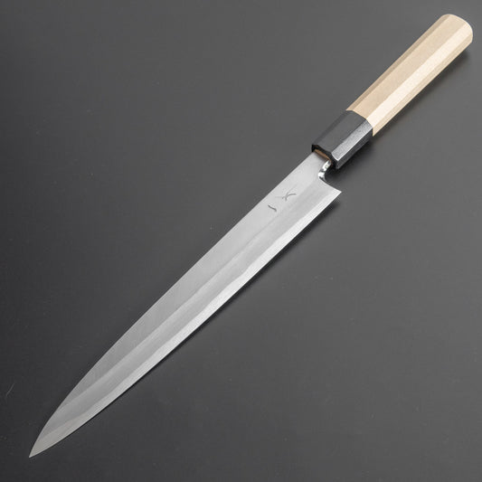 Hitohira Kikuchiyo Manzo White #3 Left-Handed Yanagiba 240mm Ho Wood Handle - HITOHIRA