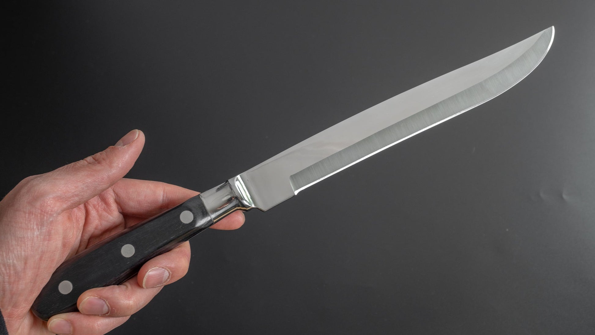 Hitohira Curved Carving Knife Black Pakka Handle - HITOHIRA