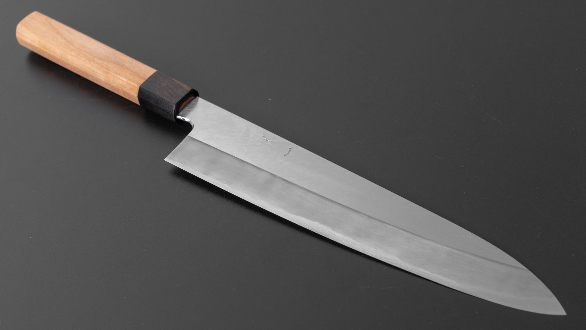 Hitohira Kikuchiyo Kyuzo Blue #2 Migaki Gyuto 240mm Cherry Wood Handle - HITOHIRA