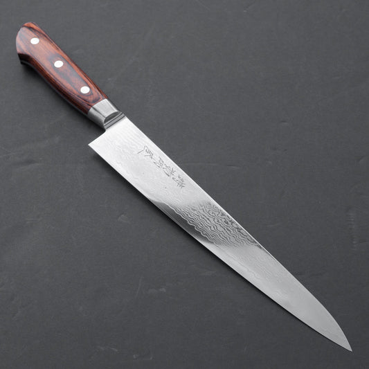 Hitohira Imojiya ST Damascus Sujihiki 240mm Imitation Mahogany Handle | HITOHIRA