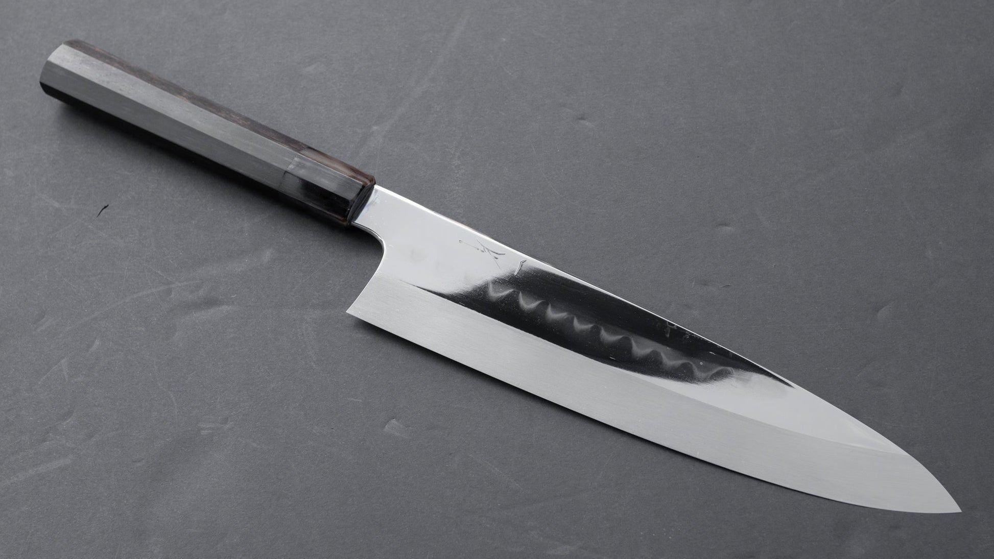 Hitohira Togashi Kambei White #1 Mizu Honyaki Gyuto 240mm Taihei Ebony Handle (Saya) | HITOHIRA