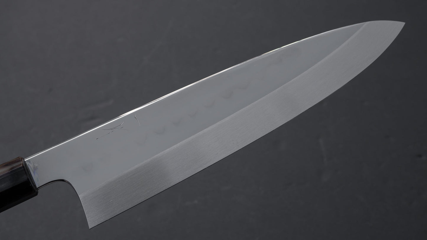 Hitohira Togashi Kambei White #1 Mizu Honyaki Gyuto 240mm Taihei Ebony Handle (Saya) | HITOHIRA