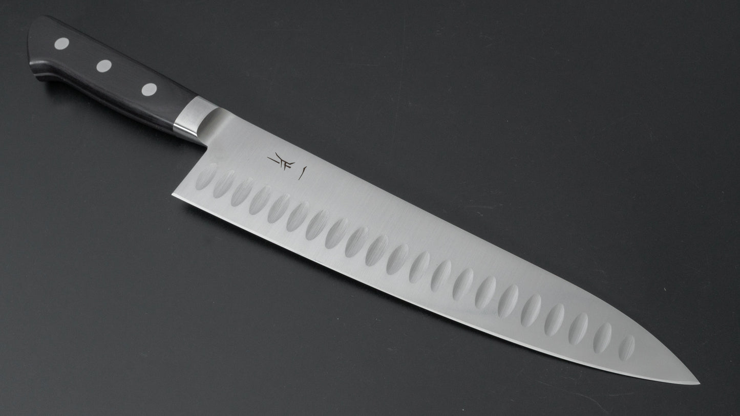 Hitohira FJ VG-1 Gyuto 240mm Pakka Handle (Granton Edge) - HITOHIRA