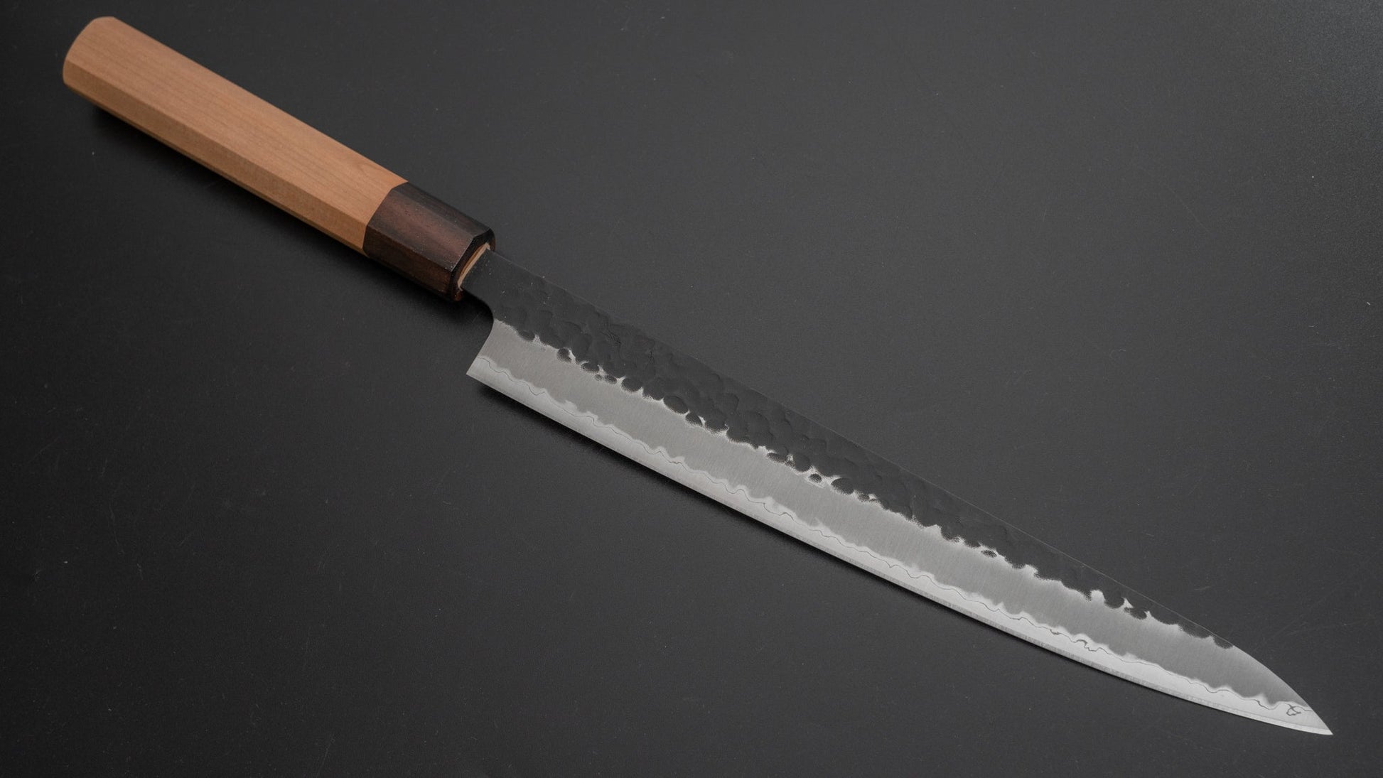 Hitohira Futana SB Kuro Tsuchime Sujihiki 240mm Cherry Wood Handle - HITOHIRA