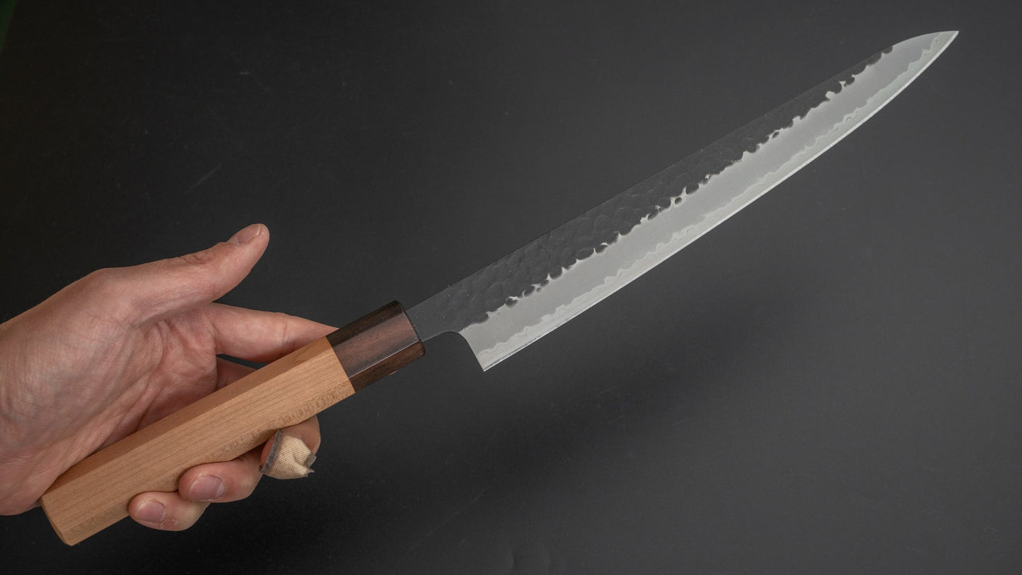 Hitohira Futana SB Kuro Tsuchime Sujihiki 240mm Cherry Wood Handle - HITOHIRA