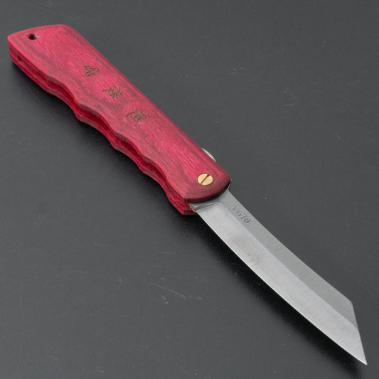 Higonokami VG10 Folding Knife Pakka Handle (Red) - HITOHIRA