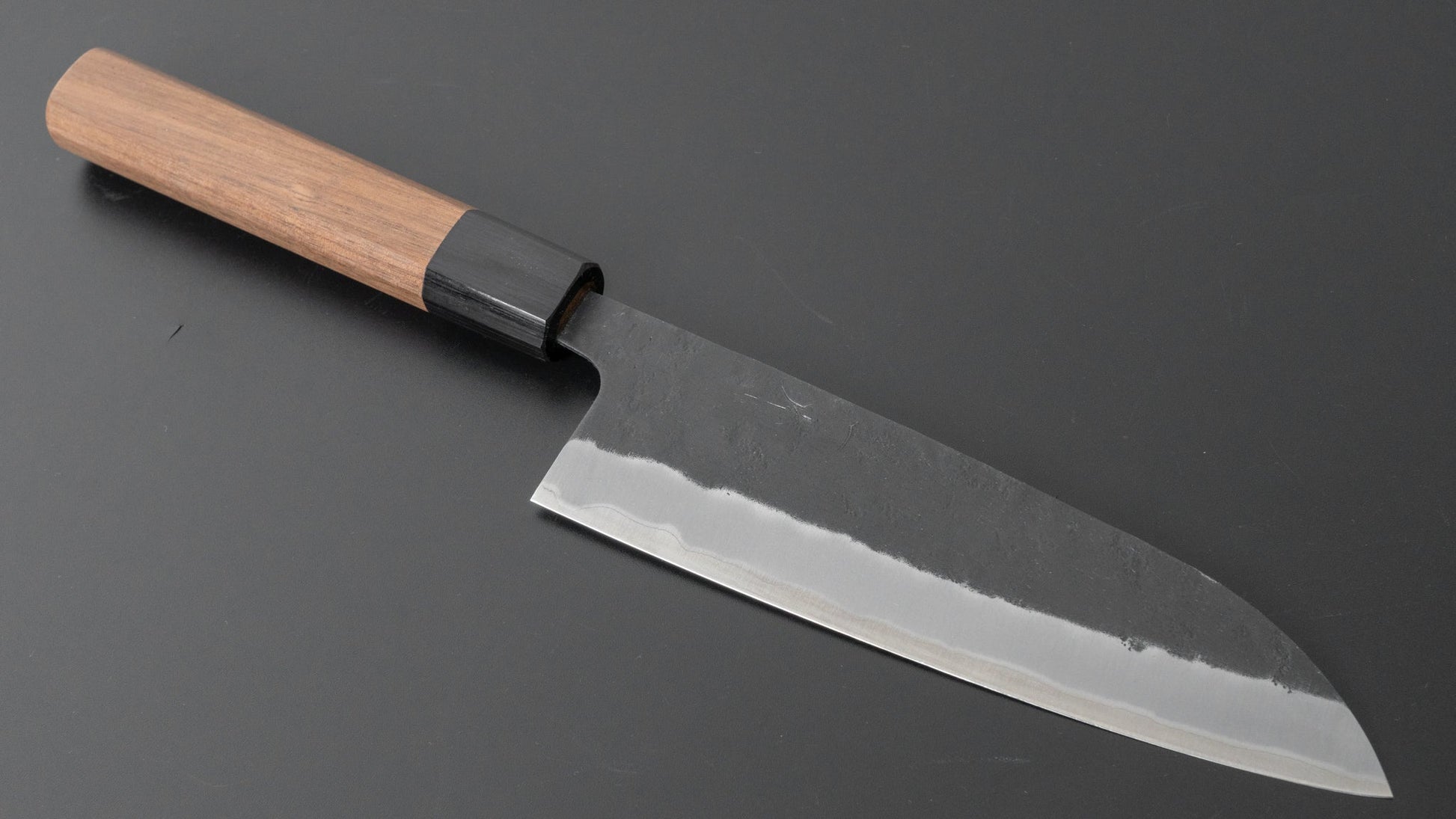 Hitohira Futana SB Kuro Nashiji Santoku 170mm Walnut Handle - HITOHIRA