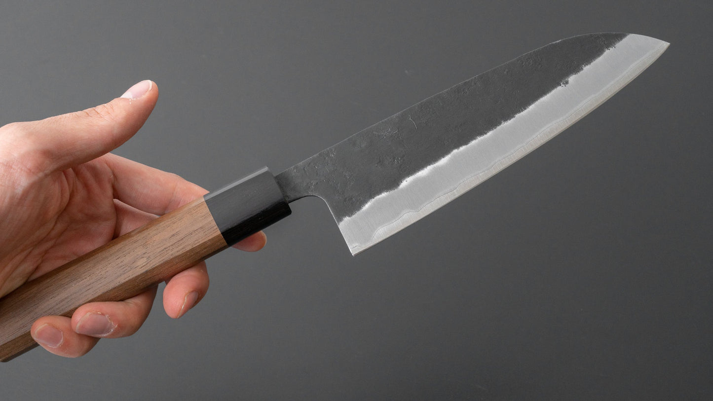 Hitohira Futana SB Kuro Nashiji Santoku 170mm Walnut Handle - HITOHIRA