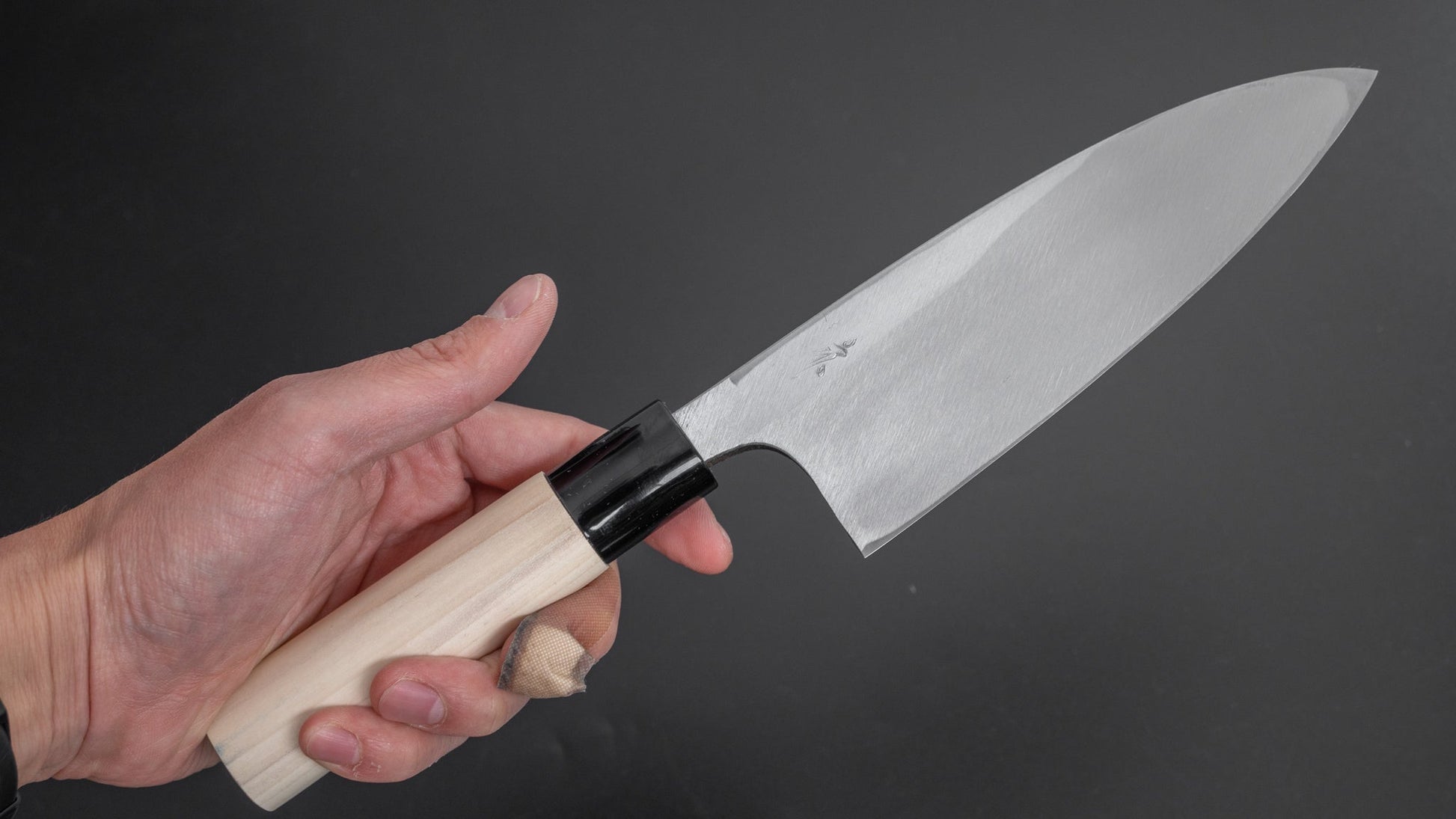 Morihei Yoshitomo Left-Handed Deba 150mm Poplar Handle - HITOHIRA