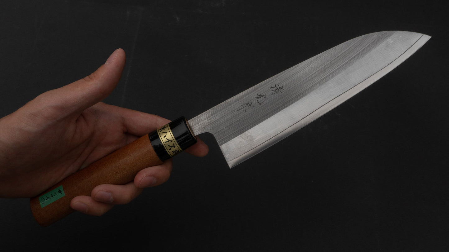 Morihei Kiyomitsu PM Steel Santoku 165mm Sakura Handle - HITOHIRA