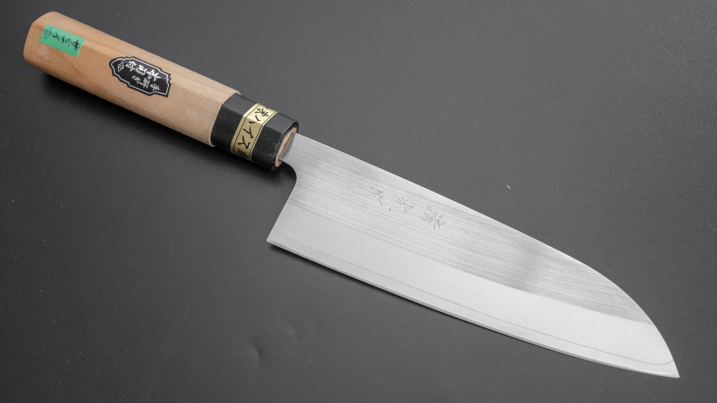 Morihei Kiyomitsu PM Steel Santoku 165mm Ho Wood Handle - HITOHIRA