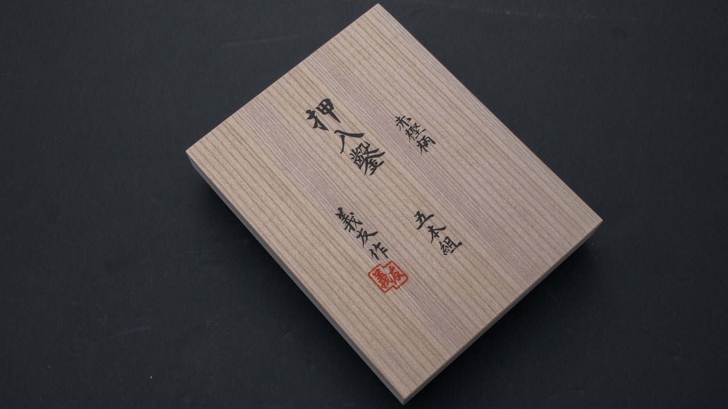 Morihei Yoshitomo Chisel 5 Set (with Kiri Box) | HITOHIRA