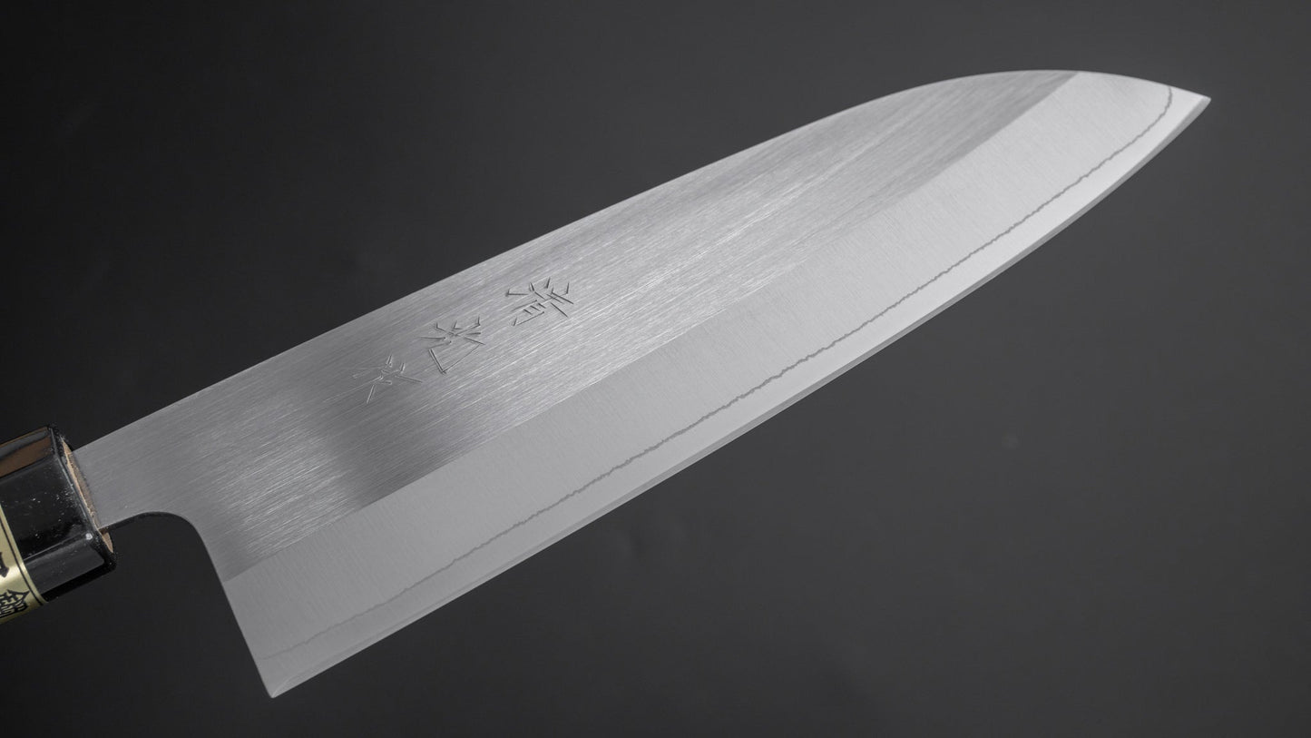 Morihei Kiyomitsu PM Steel Santoku 165mm Ho Wood Handle - HITOHIRA