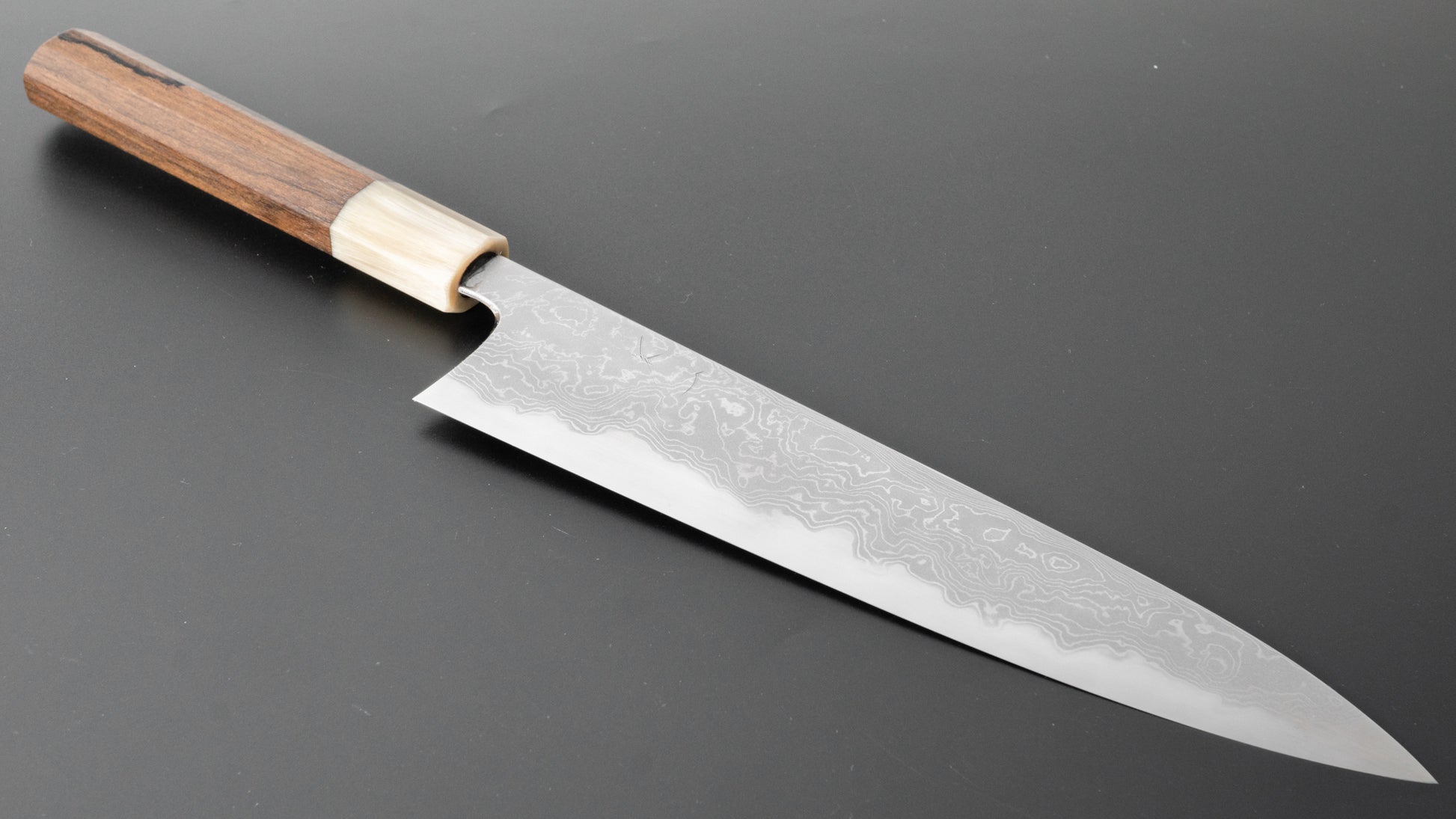 Hitohira Tanaka Yohei Blue #1 Damascus Gyuto 240mm Ziricote Handle - HITOHIRA