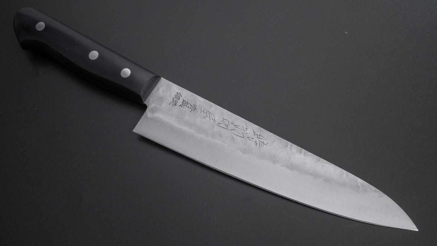 Hitohira Imojiya Kuma Blue #2 Nashiji Tsuchime Gyuto 180mm Pakka Handle (No Bolster) - HITOHIRA