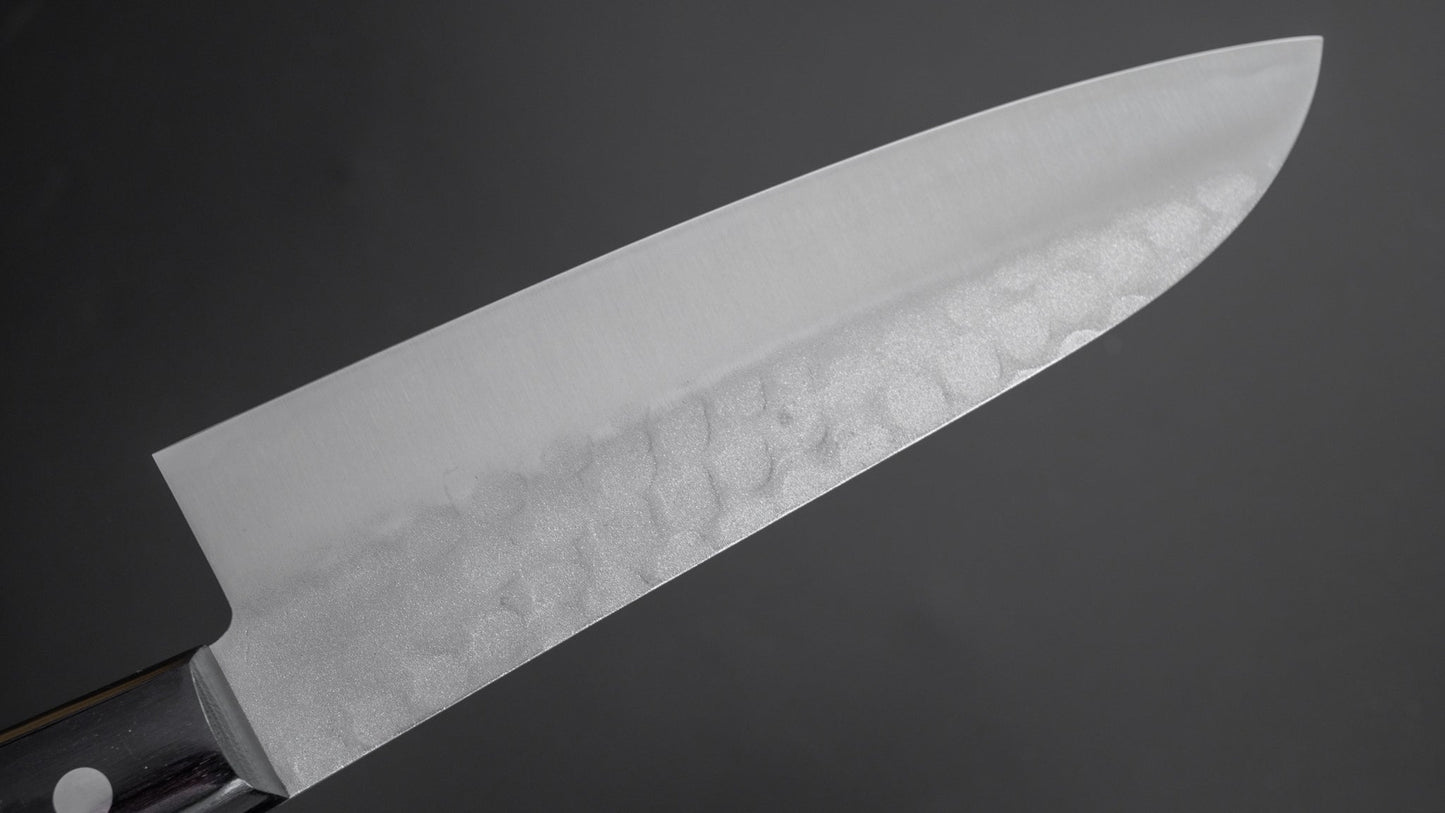 Hitohira Imojiya Kuma Blue #2 Nashiji Tsuchime Santoku 170mm Pakka Handle (No Bolster) - HITOHIRA