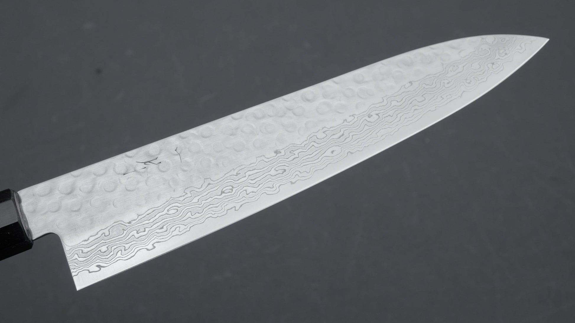 Hitohira HG Tsuchime Damascus Gyuto 210mm Lacewood Handle | HITOHIRA