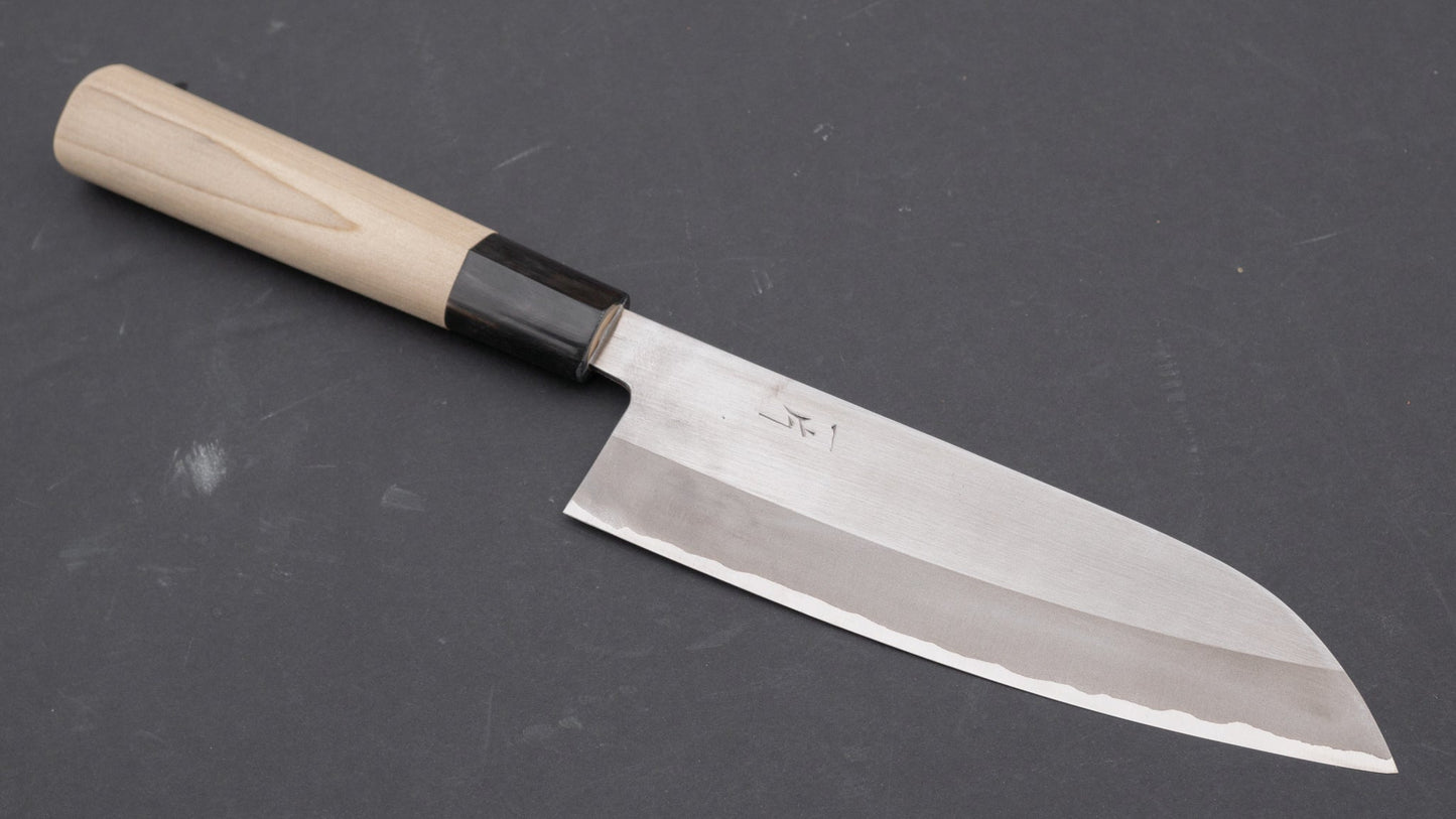 Hitohira AH White #2 Stainless Clad Santoku 170mm Ho Wood Handle | HITOHIRA