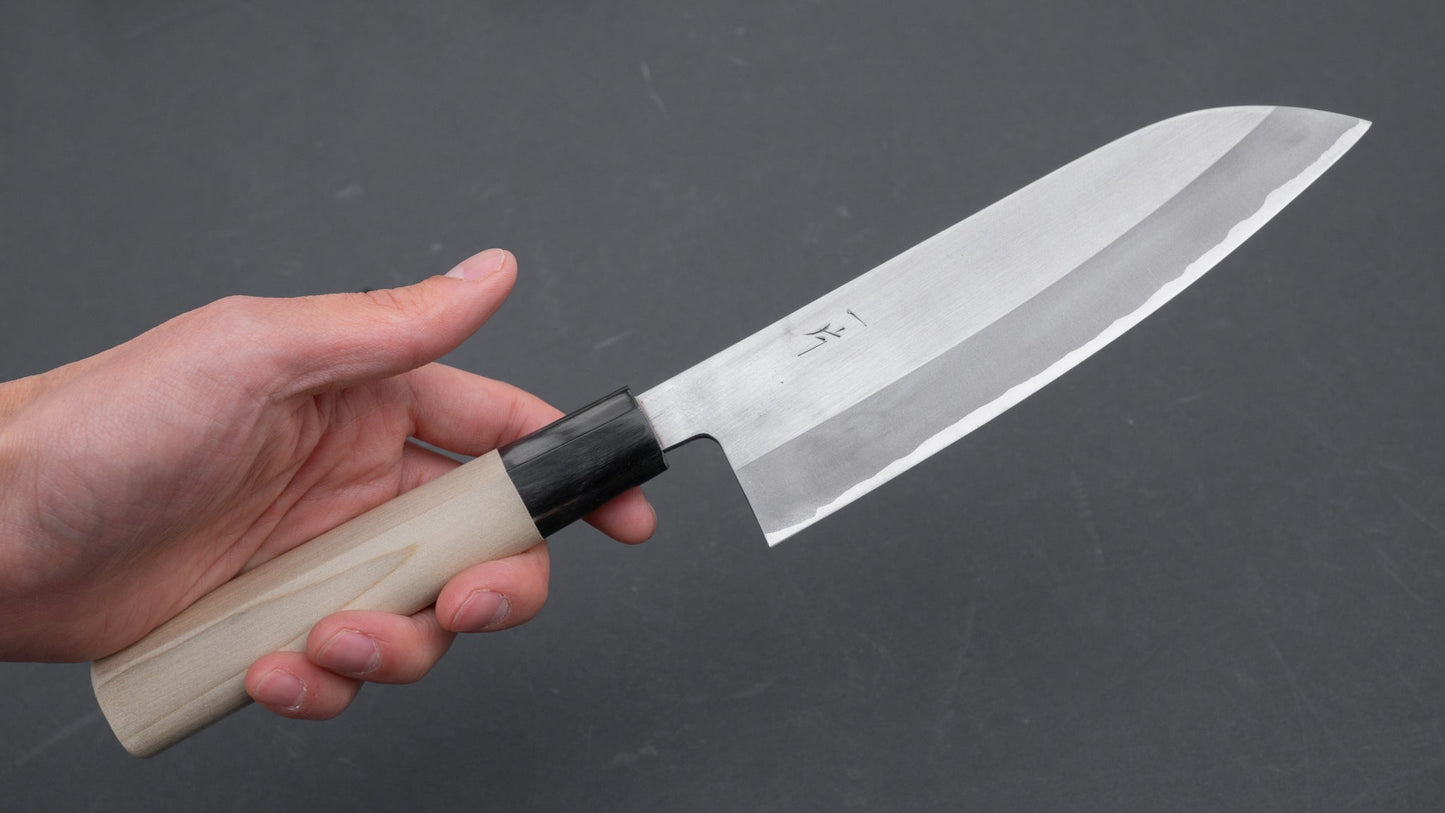 Hitohira AH White #2 Stainless Clad Santoku 170mm Ho Wood Handle | HITOHIRA