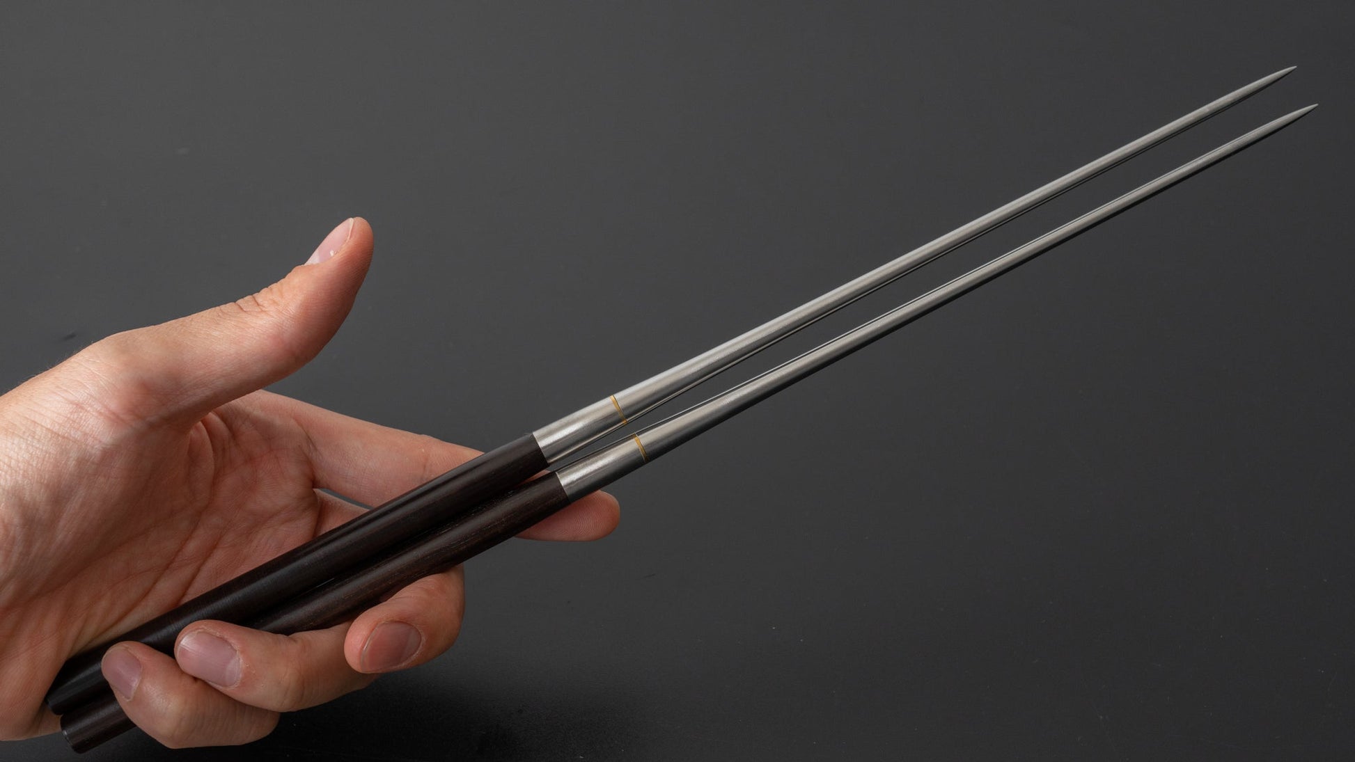 Hitohira Fine Ebony Moribashi Chopstick 180mm Rounded (Kiri Box) - HITOHIRA