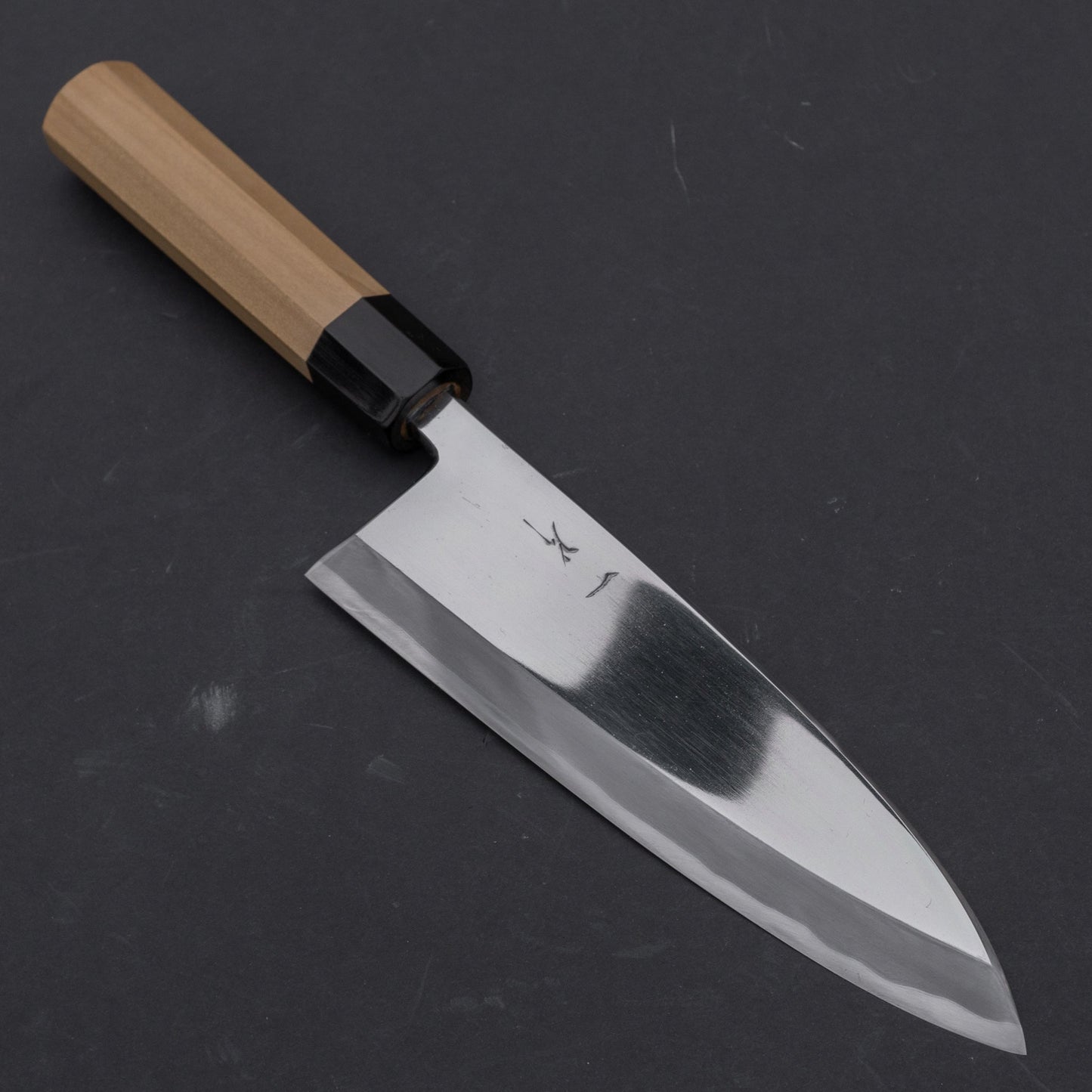 Hitohira Kikuchiyo Rikichi Blue #2 Deba 195mm Ho Wood Handle (Mirror/ Discounted/ Saya) | HITOHIRA