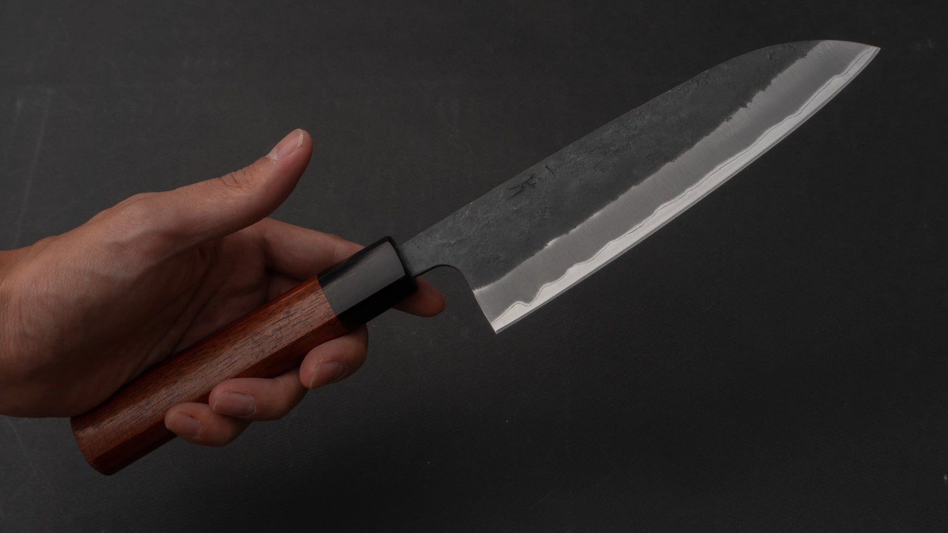 Hitohira Futana SB Kuro Nashiji Santoku 170mm Satine Handle | HITOHIRA