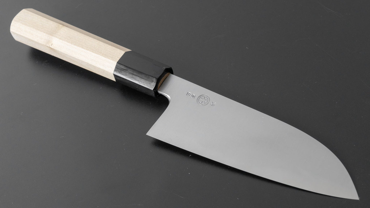 Takada no Hamono White #2 HH Santoku 135mm Ho Wood Handle - HITOHIRA