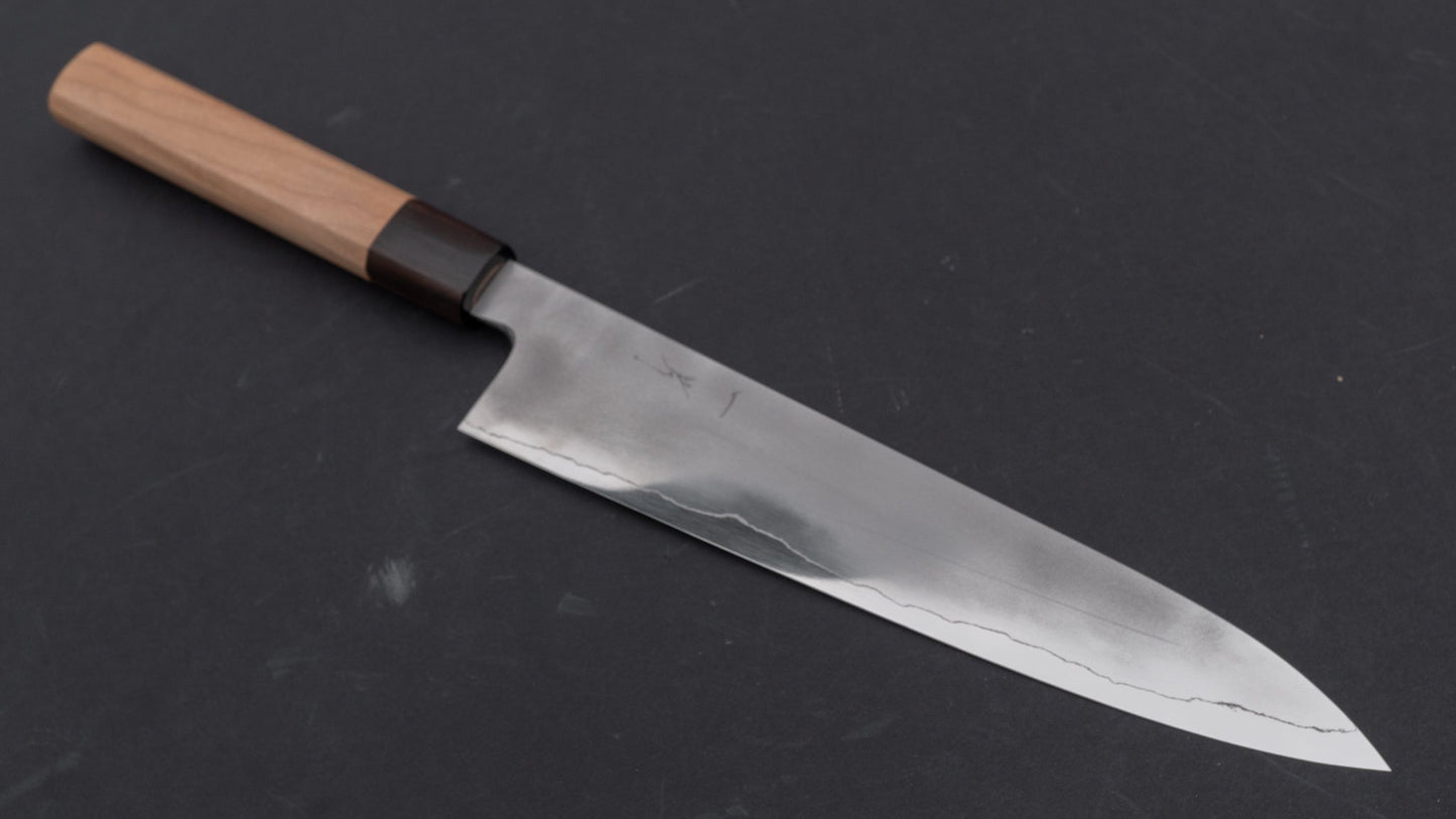 Hitohira Kikuchiyo Yohei Ginsan Kasumi Gyuto 240mm Cherry Wood Handle (B Grade Discounted/ Saya) | HITOHIRA