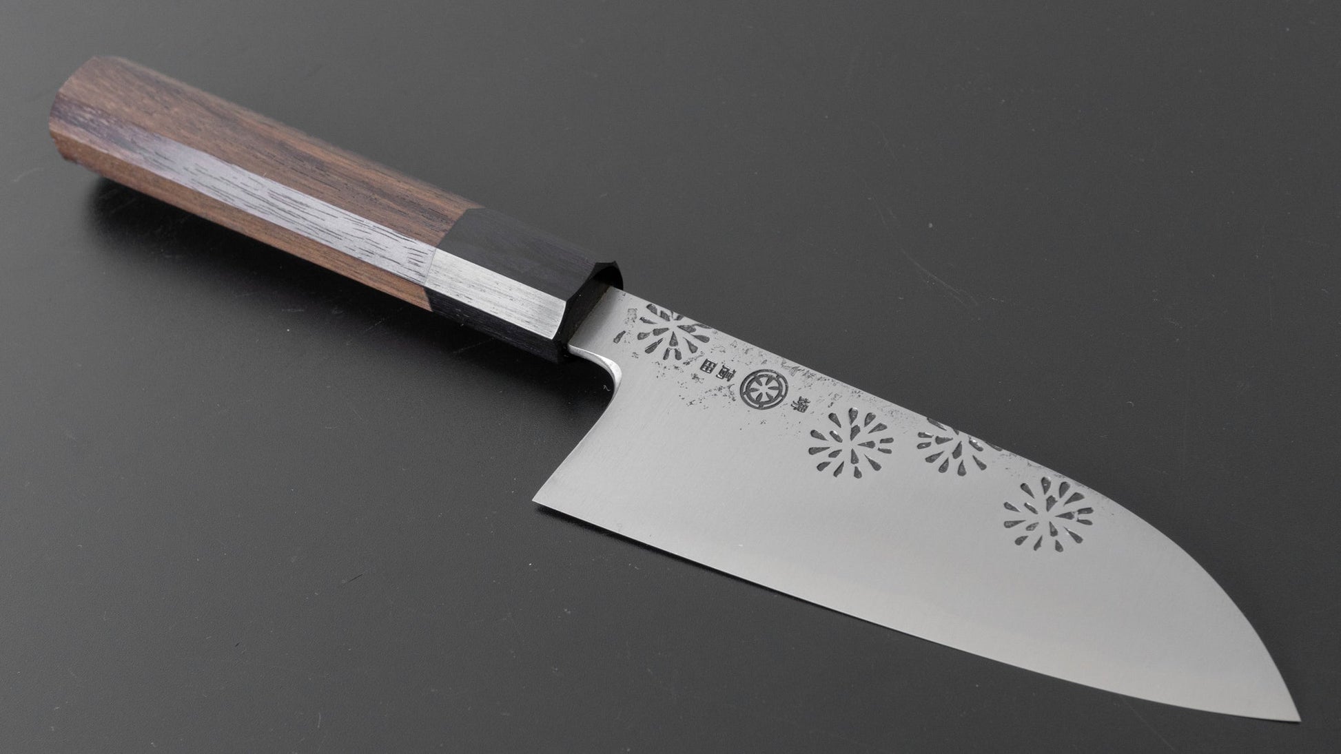 Takada no Hamono White #2 HH Hanabi Santoku 135mm Rosewood Handle - HITOHIRA